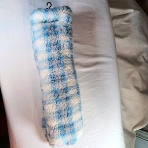 NWT La Vie En Rose Slipper Socks Cozy Fleece Sherpa Lined Blue Cream Women's OS